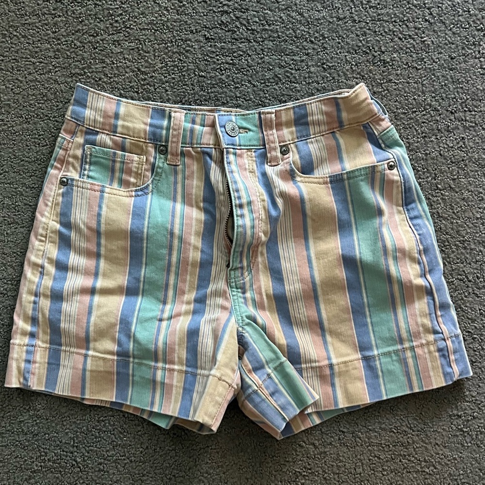 Striped Jean Shorts